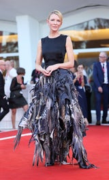Cate Blanchett schockt mit skurrilem Feder-Look auf dem roten Teppich