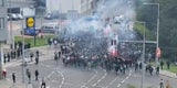 Rapid-Fanzug rollt Richtung Austria-Stadion