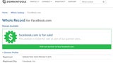 Facebook-Domain steht plötzlich zum Verkauf!