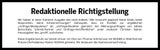 Richtigstellung
