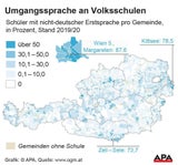 Fast ein Drittel der Volksschüler mit nicht-deutscher Umgangssprache