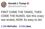 Trump: "Erst kommen die Panzer, dann die Atomwaffen"