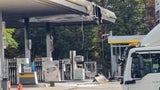 Tankstelle Wohnwagen ausgebrannt