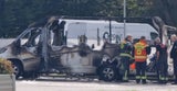 Tankstelle Wohnwagen ausgebrannt
