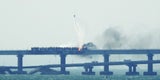Brennende Krim-Brücke eingestürzt, drei Tote