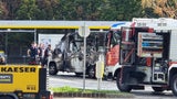 Tankstelle Wohnwagen ausgebrannt