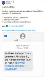 Polizei warnt: "Diese SMS sofort löschen"