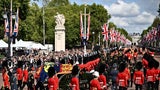 Sarg der Queen in Westminister Hall aufgebahrt