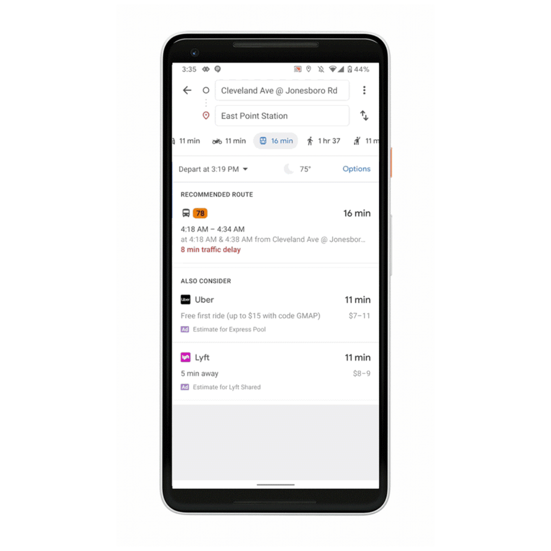 Google Maps zeigt überfüllte Öffis in Wien an