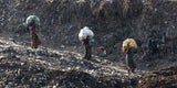 Berg von Ghazipur Mülldeponie Neu-Dehli