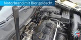 Passat-Fahrer löschte Motorbrand mit Bier