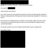 Das schrieb Tanners Generalsekretär in geheimen Brief an Airbus