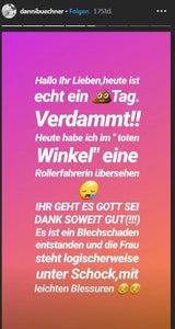 Danni Büchner verursachte Unfall - Rollerfahrerin im Krankenhaus