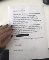 Nachbarschafts-Brief zu Corona berührt das Netz