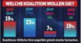 Neue Umfrage: Erstmals Mehrheit für Schwarz-Blau