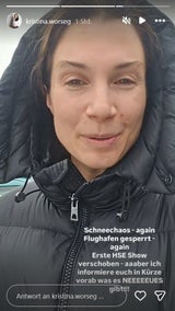 Kristina Worseg sitzt wegen des Schnees fest.&nbsp;
