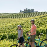 Radfahrer im Weingarten