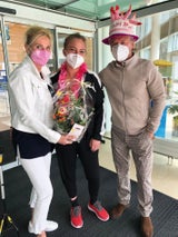 Frenkie Schinkels mit Tochter und Frau