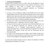 Faksimile des Akts bezüglich der Falschaussage von Sebastian Kurz 2