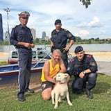 Hund ''Gidosch'' aus Donau gerettet