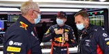 Red Bulls Erfolgs-Trio: Motorsportberater Helmut Marko (l.), Pilot Max Verstappen und Teamchef Christian Horner