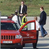Arnold Schwarzenegger landet in Graz