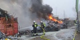 Brand auf Schrottplatz in Wien-Floridsdorf
