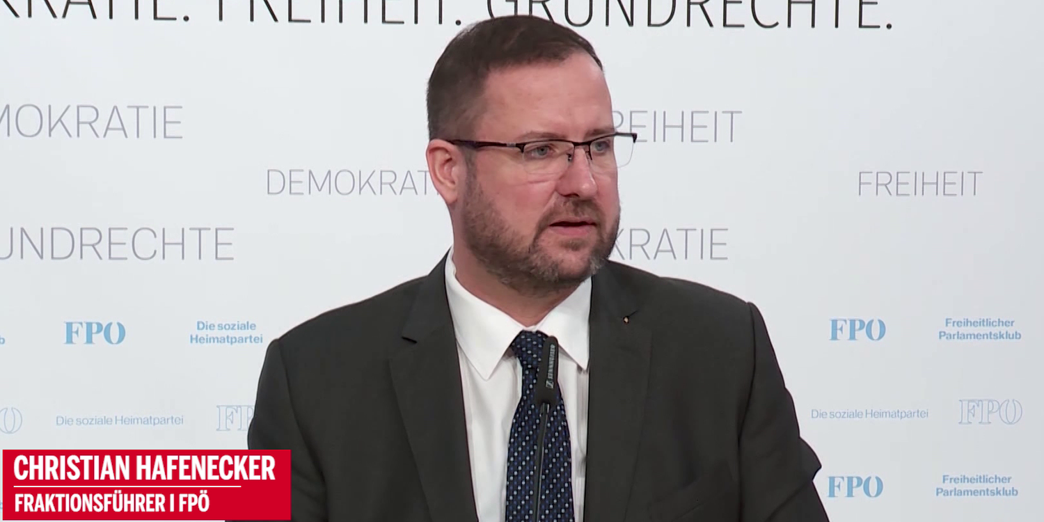 Christian Hafenecker: FPÖ kündigt Enthüllungen an