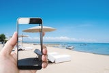 Handy Foto am Strand
