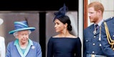 Queen Elisabeth II. mit Meghan und Harry