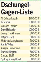 Die geheimen Gagen der Dschungelstars
