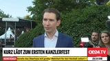 Kanzler feiert mit 1.000 Promis, 1.200 auf Demo