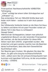 3.000 Euro Strafe für Nachbarschaftshilfe