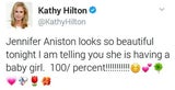 Cathy Hilton twitter über Jennifer Aniston