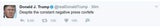 Peinlicher Trump-Tweet sorgt für Lacher