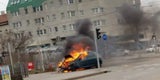 Auto brennt mitten in Wien