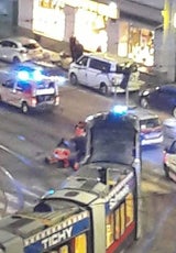 Kollision zwischen Straßenbahn und Fußgänger