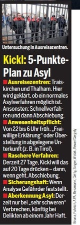 Ab Freitag Ausgeh-Verbot für Asylwerber