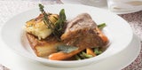 Lammbraten mit Erdaepfelgratin