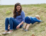 Herzogin Kate und Prinz George beim Polospiel