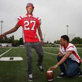 David Alaba beim American Football
