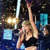 Superstar Taylor Swift performte am Times Square in New York.