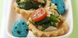 Tartelettes mit Spinat und Paradeisern