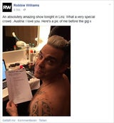 Robbie Williams' Postings aus Österreich