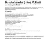 Stellenanzeige Bundeskanzler