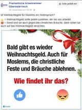 Freiheitliche: Kein Weihnachtsgeld für Muslime?
