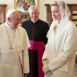 Fürstin Charlène & Albert treffen Papst Franziskus