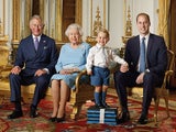 Prinz George, William, Charles, Queen, Briefmarke