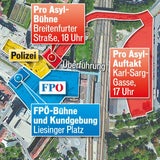 Asyl-Demos im Kanzler Bezirk Liesing