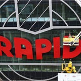Hier wird Rapid-Logo fertiggestellt
